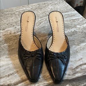 Rockport Black Women's Mules with Bow Detail